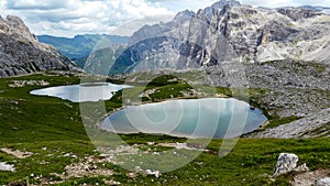 Two lakes nerby Tre cime photo